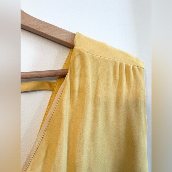 Derek Lam yellow sleeveless fit and flare dress wedding office spring - Picture 7 of 12